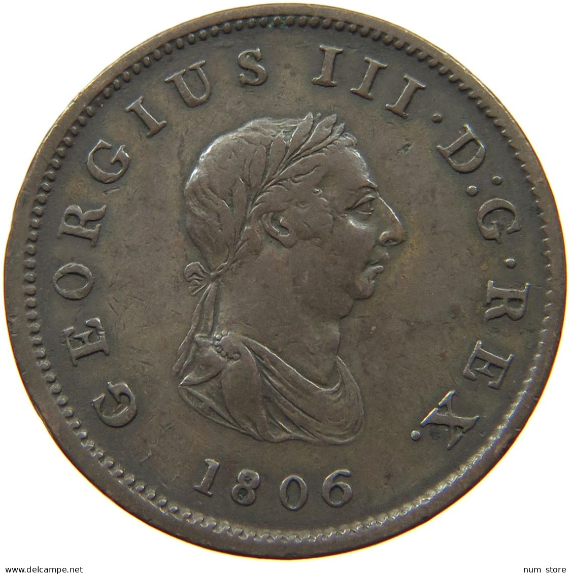 GREAT BRITAIN 1/2 PENNY 1806 GEORG III., 1760-1820 #MA 002417 - B. 1/2 Penny