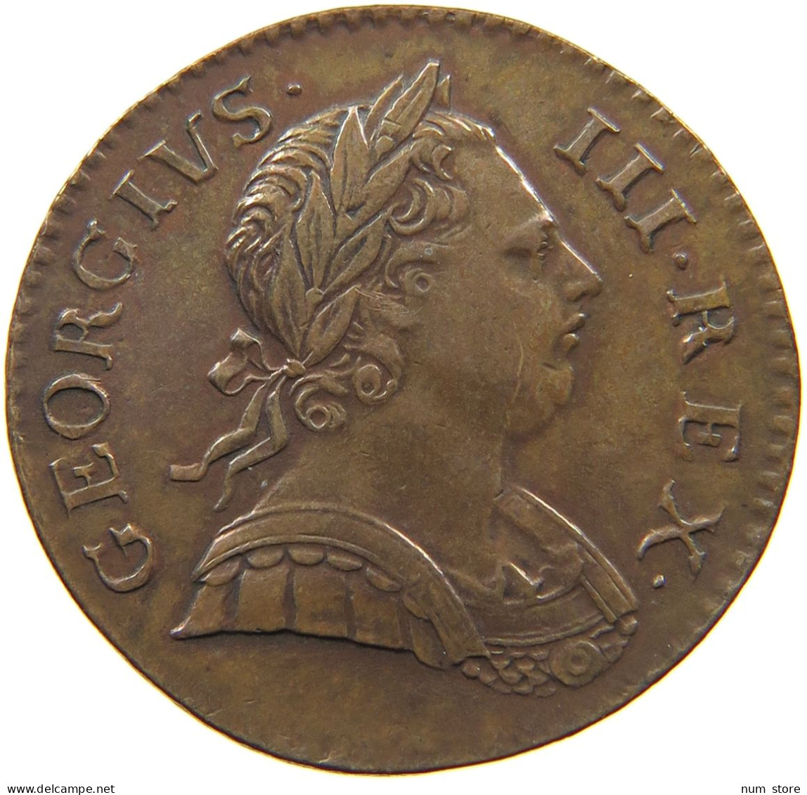 GREAT BRITAIN 1/2 PENNY 1772 GEORGE III. #MA 009587 - B. 1/2 Penny