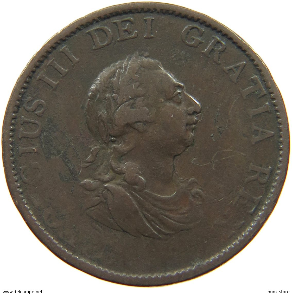 GREAT BRITAIN 1/2 PENNY 1799 GEORG III., 1760-1820 #MA 002414 - B. 1/2 Penny