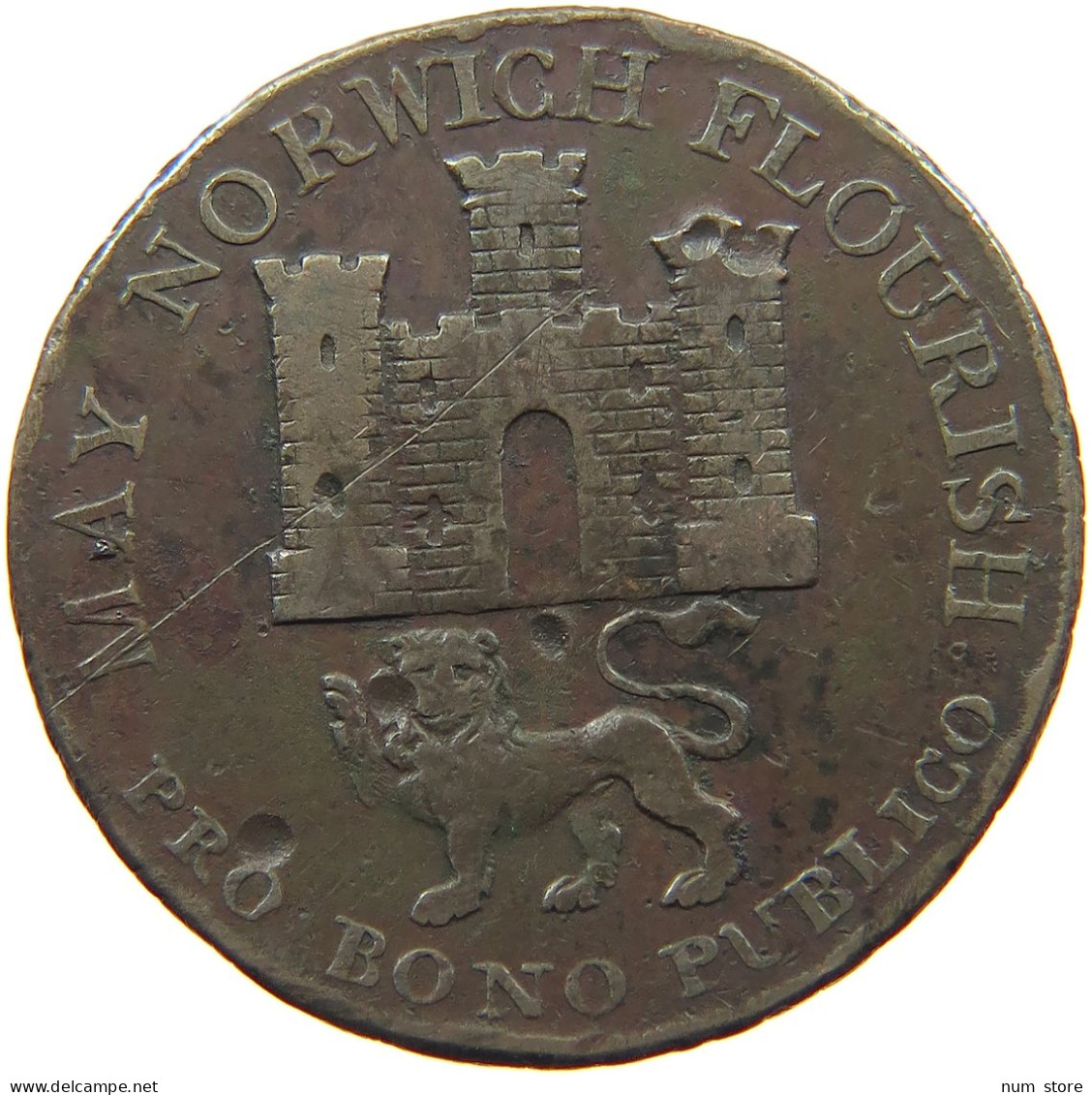 GREAT BRITAIN 1/2 PENNY 1792 NORFOLK #MA 021652 - B. 1/2 Penny