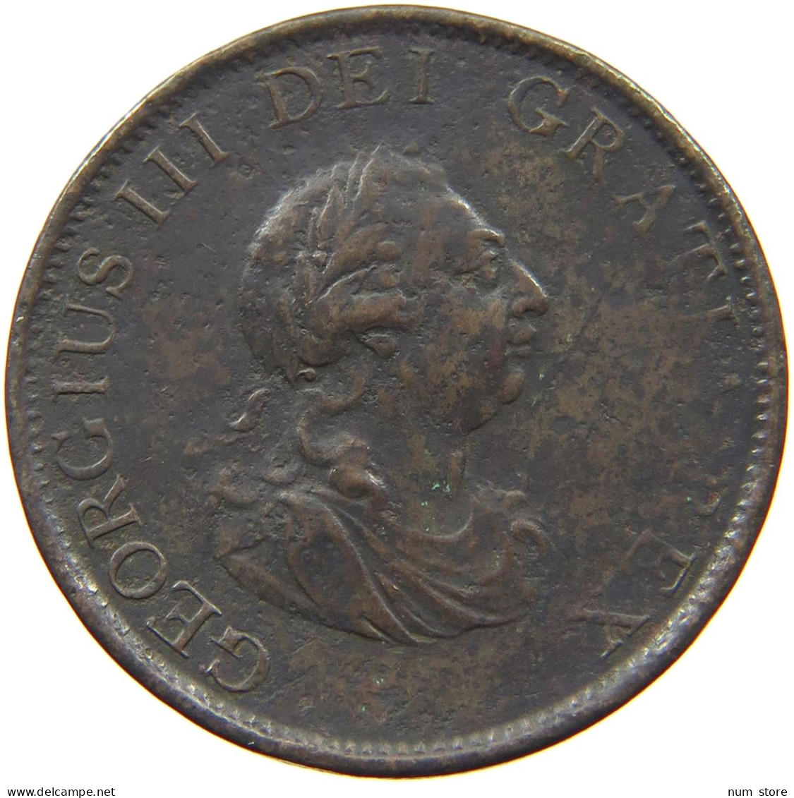 GREAT BRITAIN 1/2 PENNY 1799 GEORG III., 1760-1820 #MA 002415 - B. 1/2 Penny