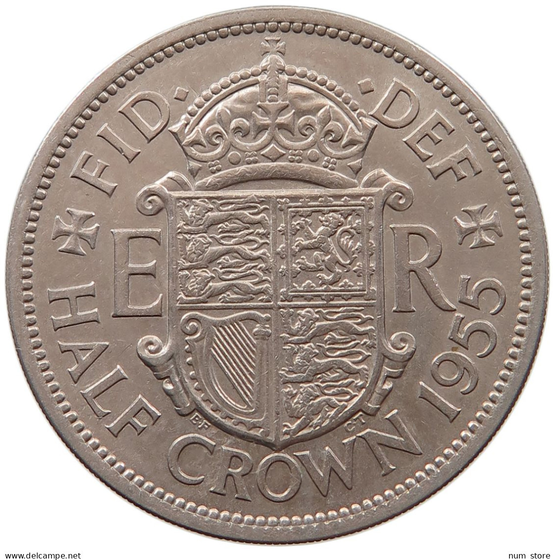 GREAT BRITAIN 1/2 CROWN HALFCROWN 1955 ELIZABETH II. (1952-2022) #MA 073158 - K. 1/2 Crown