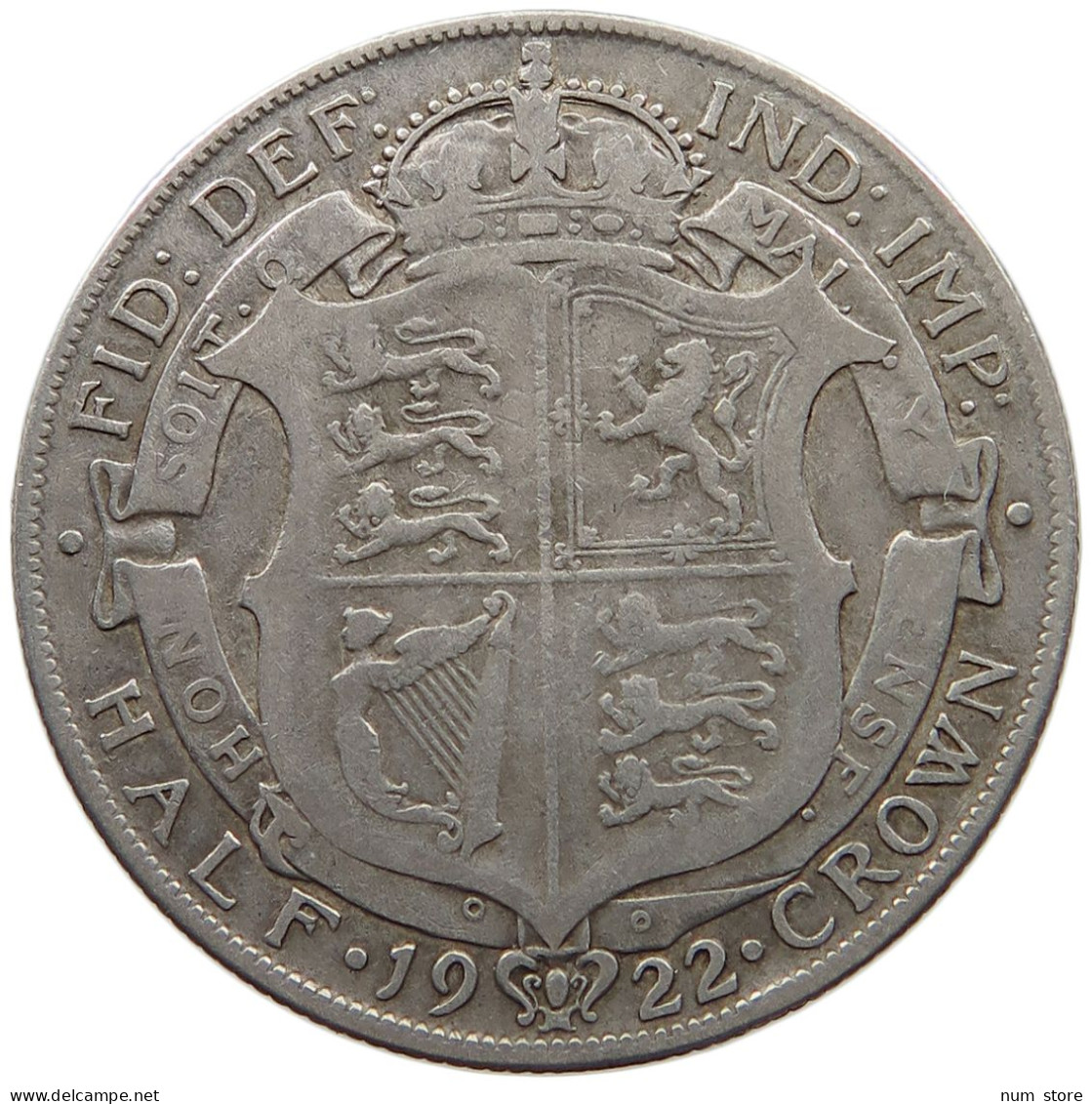 GREAT BRITAIN 1/2 CROWN 1922 GEORGE V. (1910-1936) #MA 021003 - K. 1/2 Crown