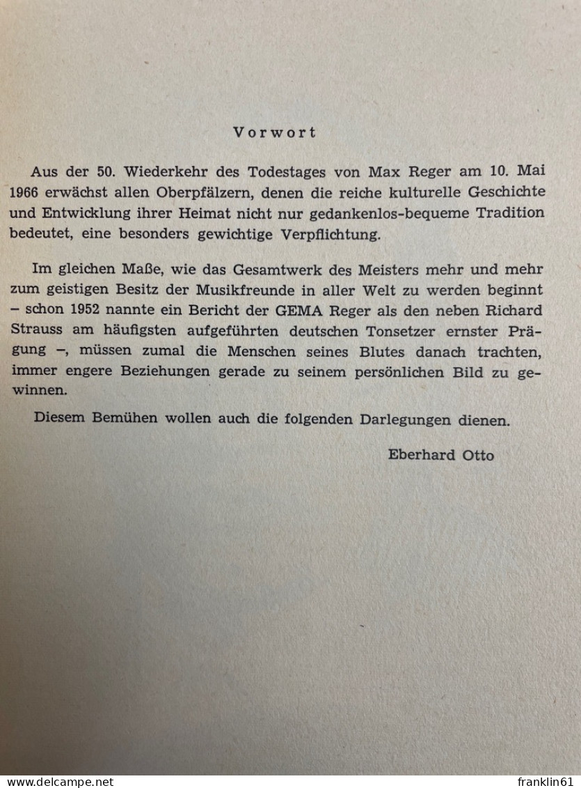 Max Reger Als Mensch. - Biografía & Memorias