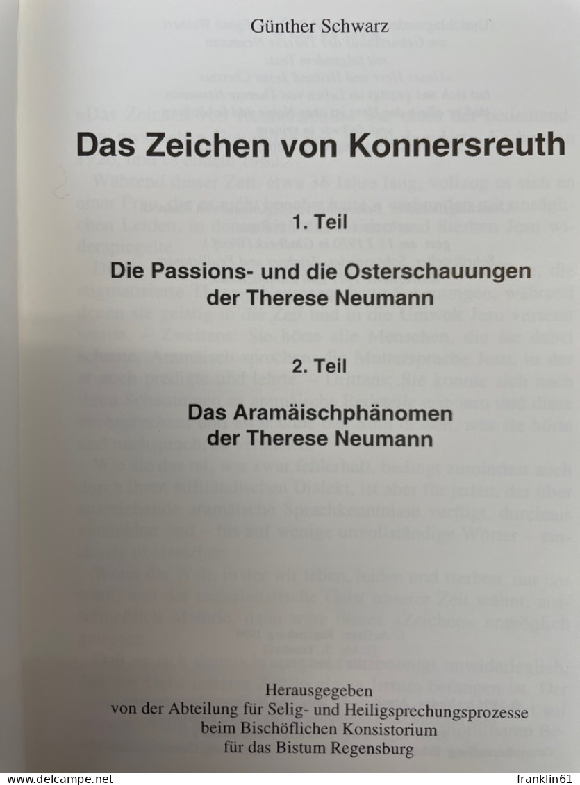 Das Zeichen Von Konnersreuth. - Autres & Non Classés