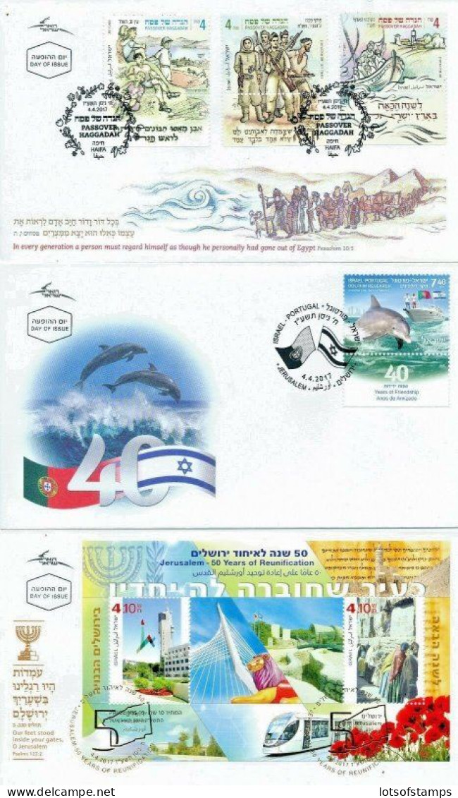 ISRAEL 2017 COMPLETE YEAR FDC SET ALL STAMPS ISSUED + S/SHEETS MNH SEE 9 SCANS - Cartas & Documentos