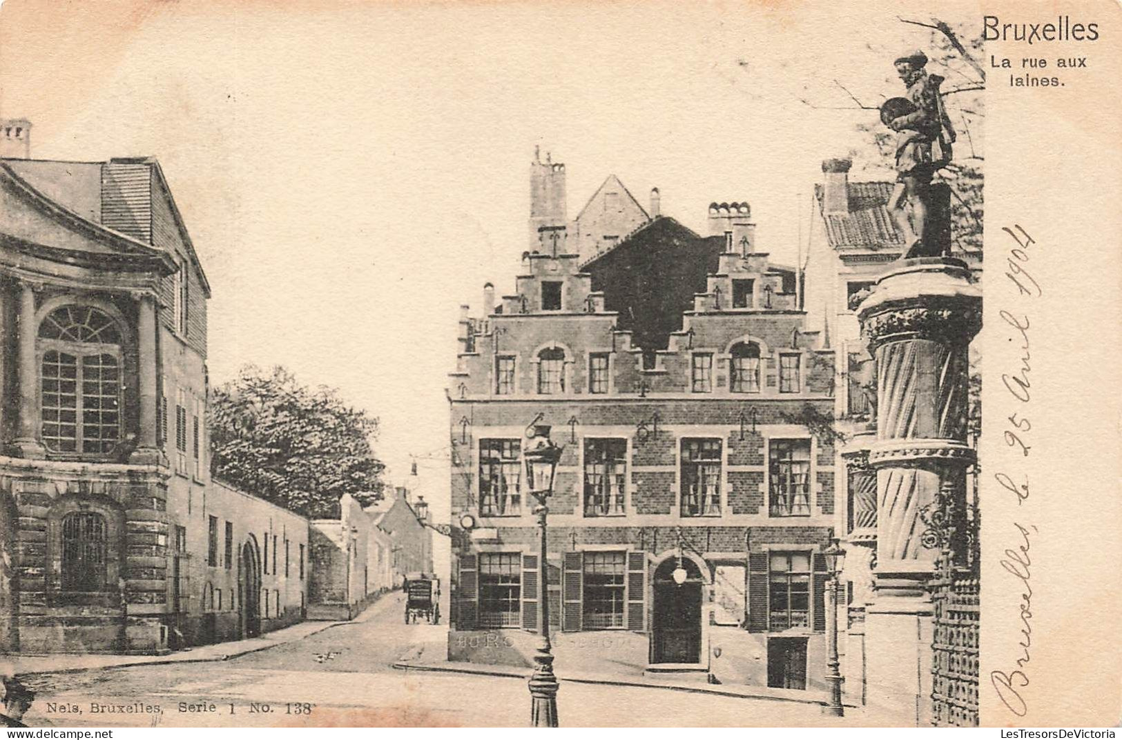 BELGIQUE - Bruxelles - La Rue Aux Laines - Carte Postale Ancienne - Corsi