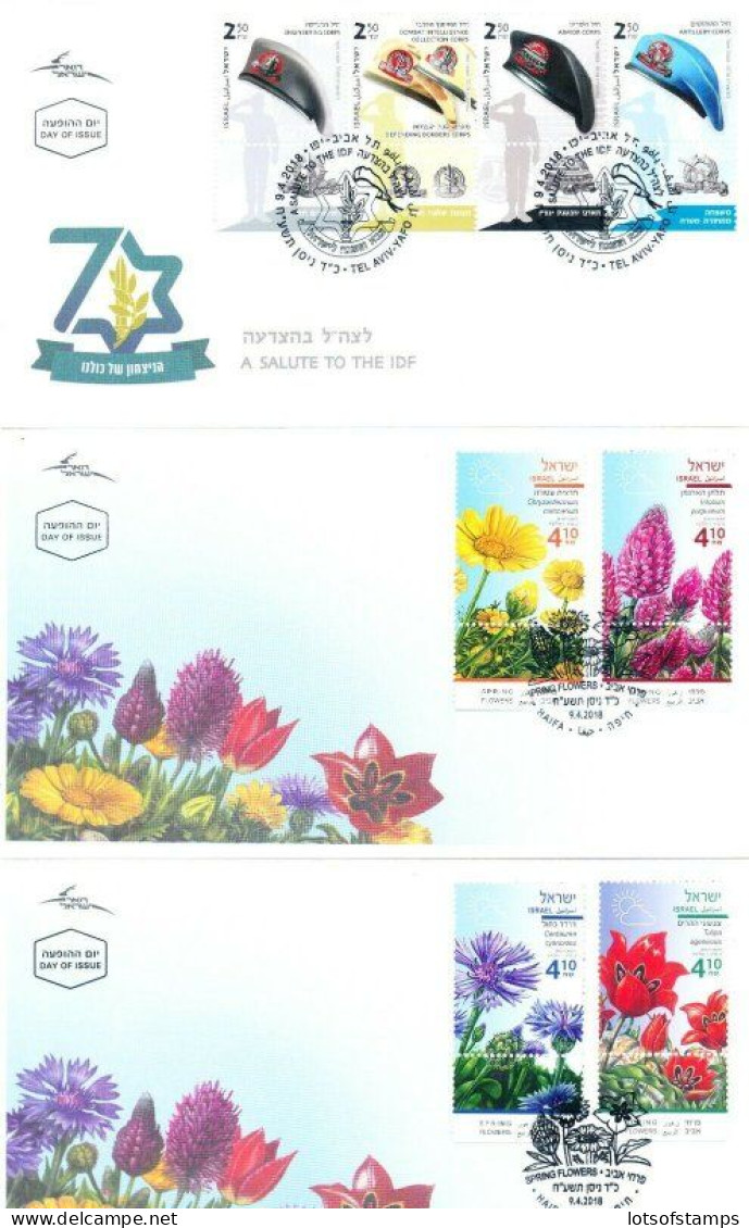 ISRAEL 2018 COMPLETE YEAR FDC SET ALL STAMPS ISSUED + S/SHEETS MNH SEE 10 SCANS