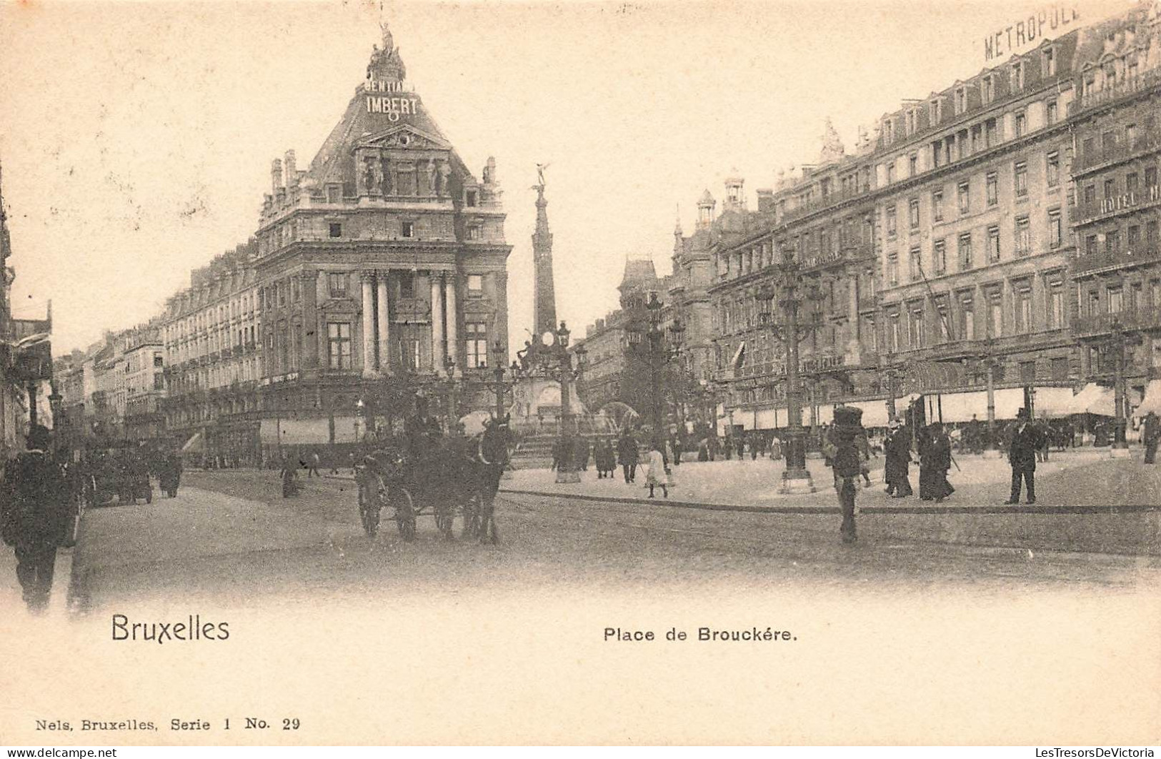 BELGIQUE - Bruxelles - La Place De Brockère - Animé - Carte Postale Ancienne - Places, Squares