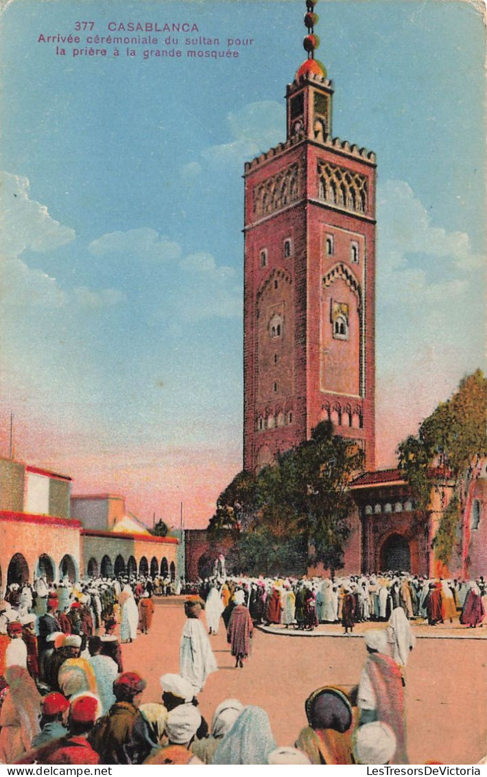 MAROC - Casablanca - Arrivée Cérémoniale Du Sultan Pour La Prière à La Grande Mosquée - Carte Postale Ancienne - Casablanca