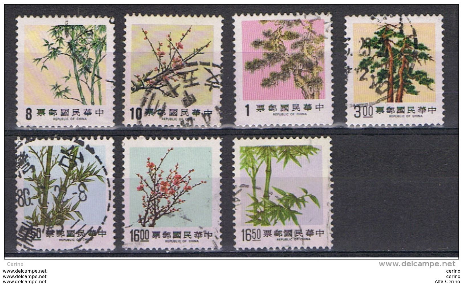 TAIWAN:  1984/89  FLORA  -  7  VAL. US. -  YV/TELL. 1537//1790 - Used Stamps