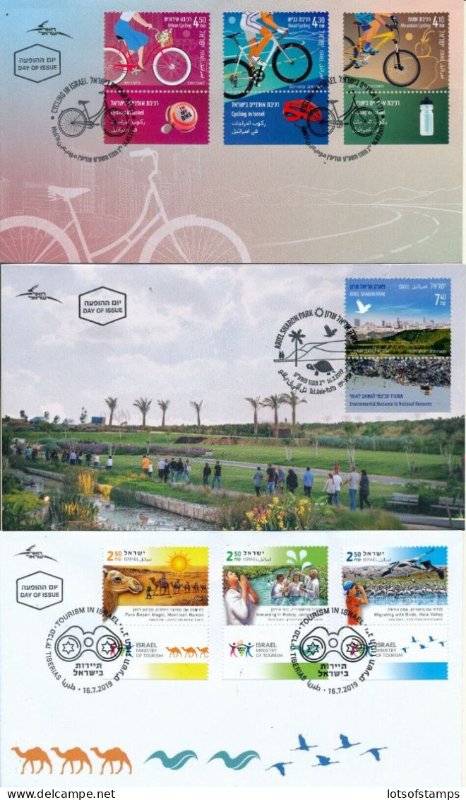 ISRAEL 2019 COMPLETE YEAR FDC SET ALL STAMPS ISSUED + S/SHEETS MNH SEE 9 SCANS - Cartas & Documentos