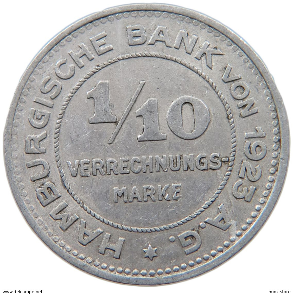 HAMBURG 1/10 VERRECHNUNGSMARKE 1923  #MA 098750 - Autres & Non Classés