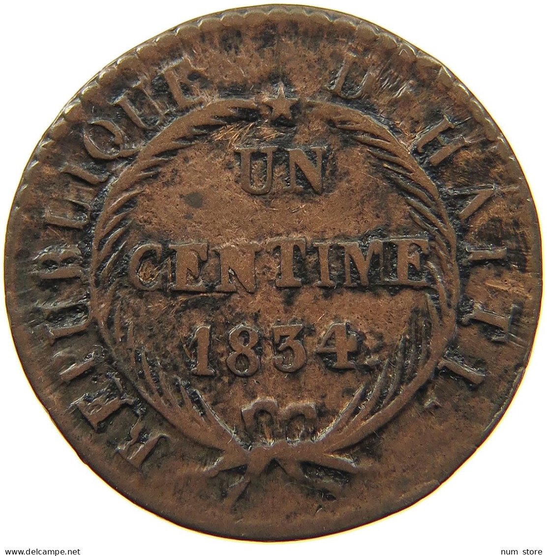 HAITI CENTIME 1834 AN 31  #MA 101004 - Haiti