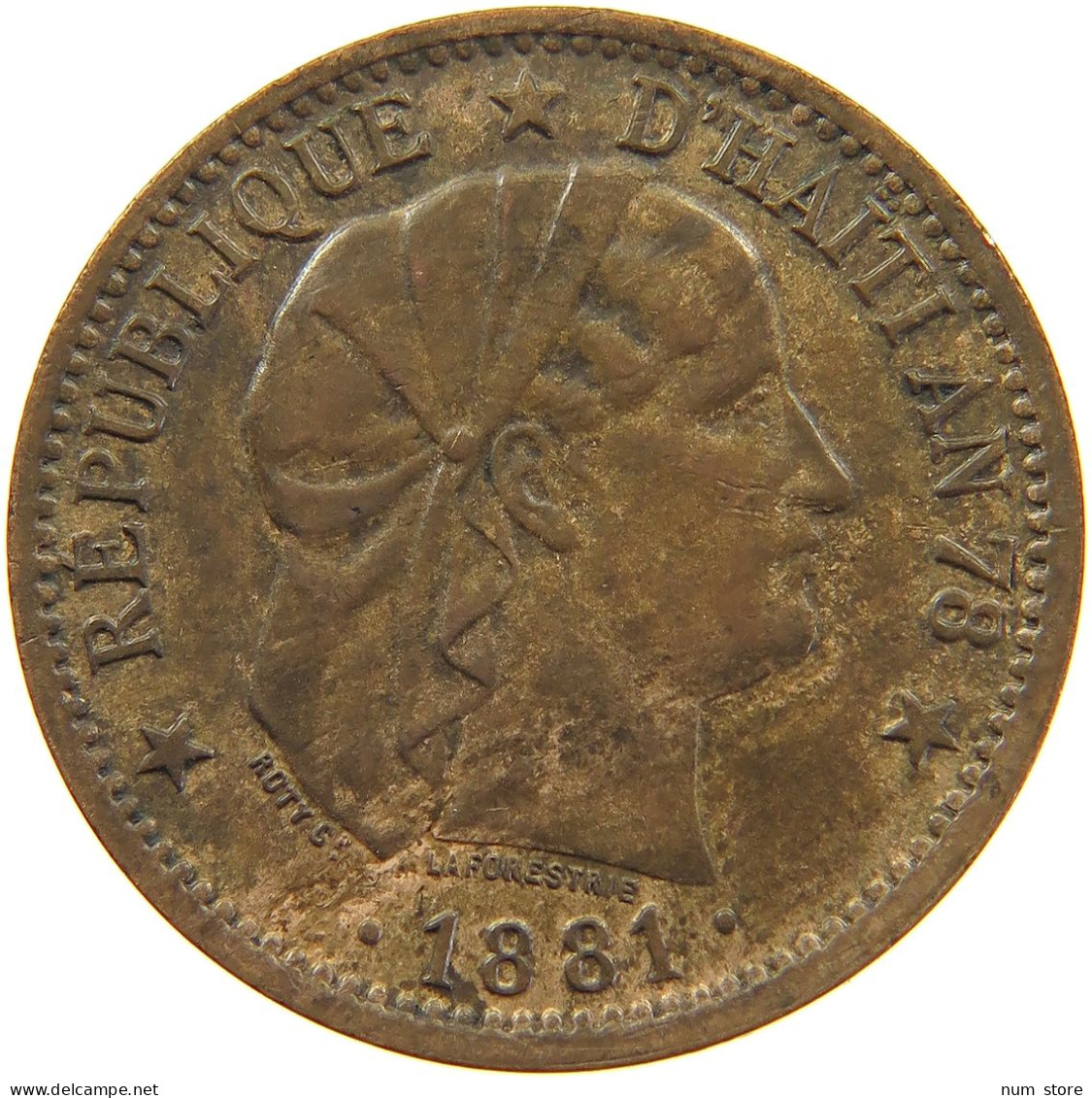 HAITI 2 CENTIMES 1884  #MA 101980 - Haití