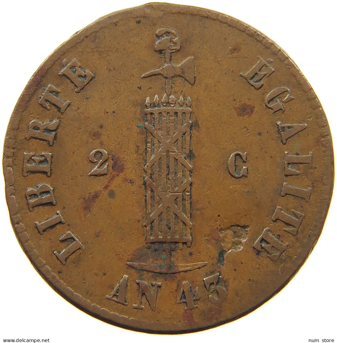 HAITI 2 CENTIMES 1846  #MA 021733 - Haiti