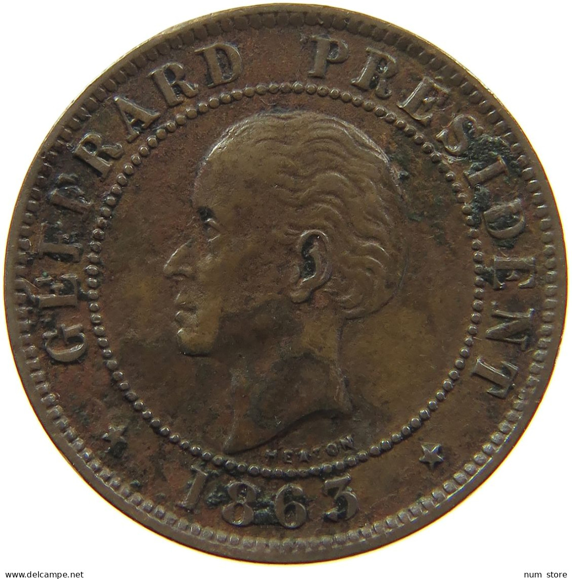 HAITI 10 CENTIMES 1863  #MA 065114 - Haití