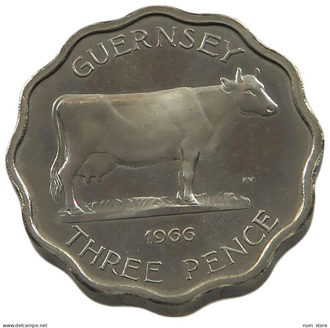 GUERNSEY THREEPENCE 1966  #MA 068407 - Guernesey