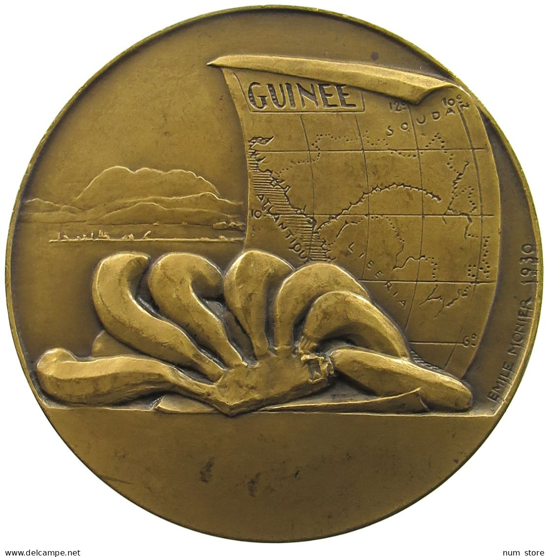 GUINEA MEDAILLE 1930 GUINÉE, LE VAPEUR BANANIER KOLENTÉ, PAR ÉMILE MONIER, 1933 PARIS #MA 020339 - Guinee