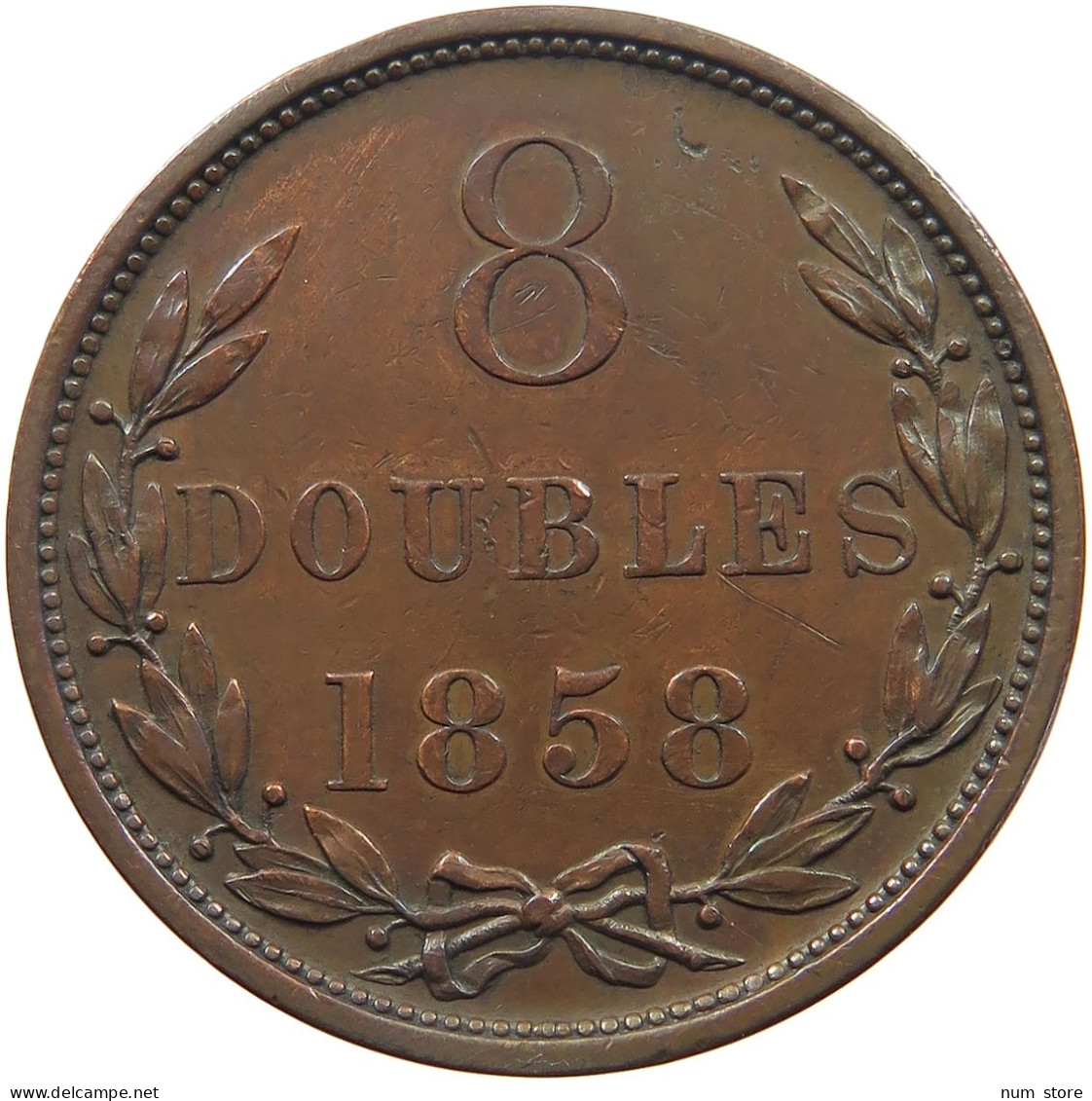 GUERNSEY 8 DOUBLES 1858 VICTORIA 1837-1901 #MA 025680 - Guernsey