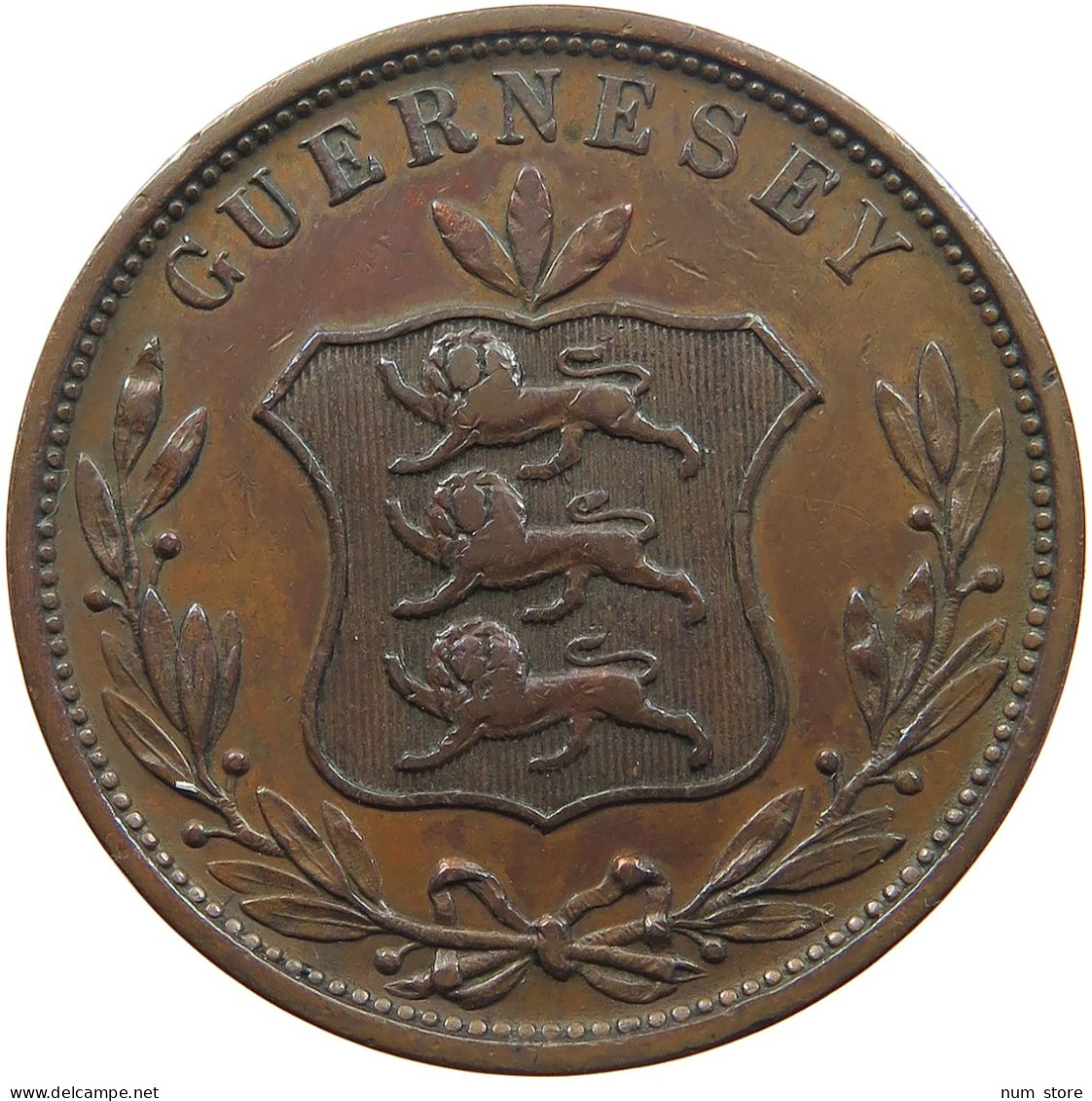 GUERNSEY 8 DOUBLES 1858 VICTORIA 1837-1901 #MA 025680 - Guernsey