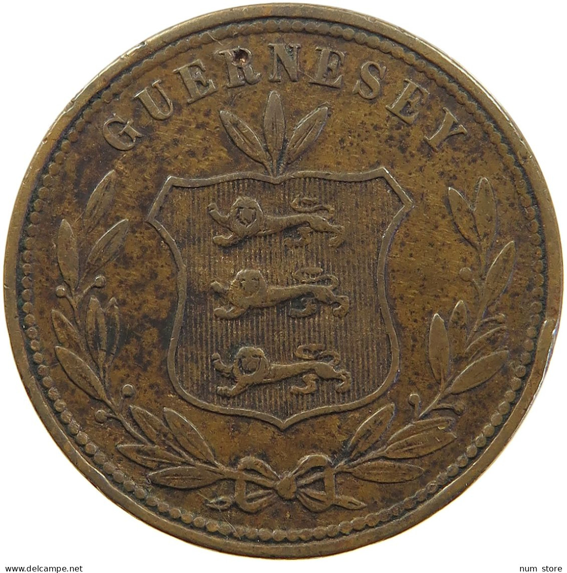 GUERNSEY 8 DOUBLES 1864 VICTORIA 1837-1901 #MA 064888 - Guernsey