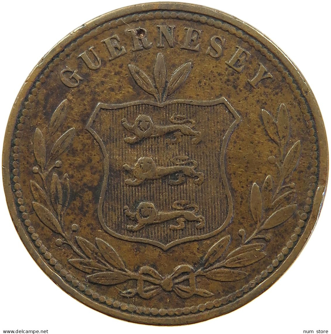 GUERNSEY 8 DOUBLES 1864 VICTORIA 1837-1901 #MA 064888 - Guernesey