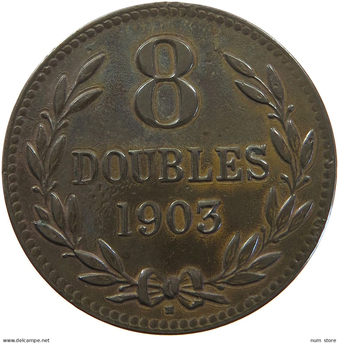 GUERNSEY 8 DOUBLES 1903 EDWARD VII., 1901 - 1910 #MA 064890 - Guernesey