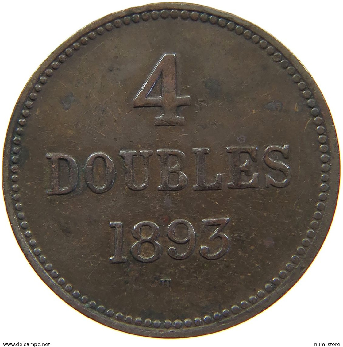 GUERNSEY 4 DOUBLES 1893 VICTORIA 1837-1901 #MA 064896 - Guernsey