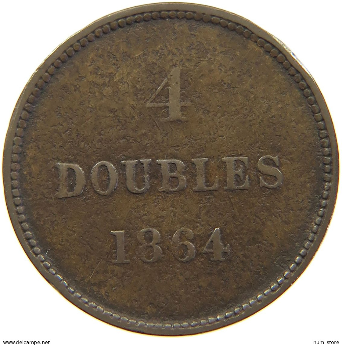 GUERNSEY 4 DOUBLES 1864 VICTORIA 1837-1901 #MA 064897 - Guernesey