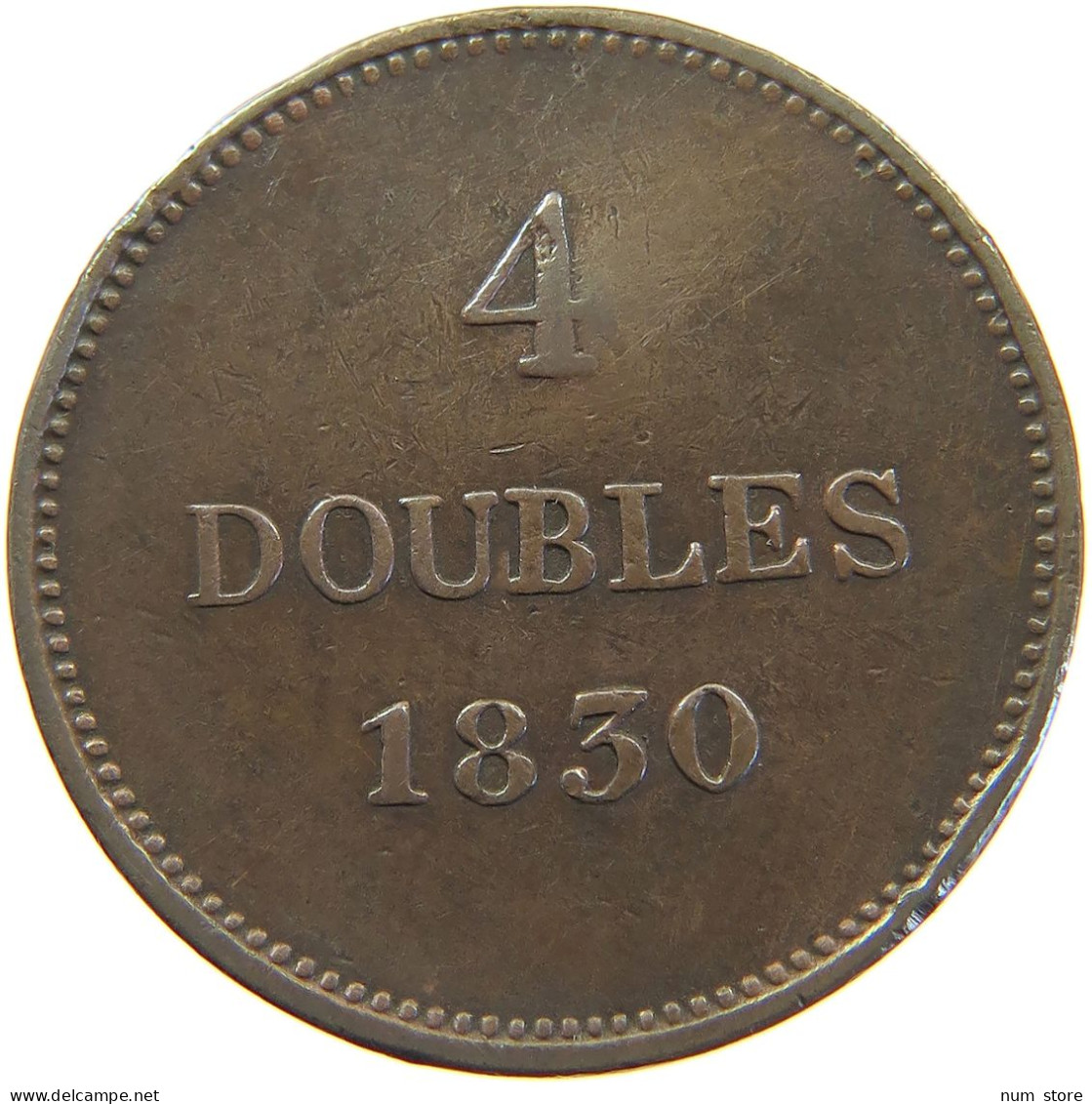 GUERNSEY 4 DOUBLES 1830 WILLIAM IV. (1830-1837) #MA 064893 - Guernesey