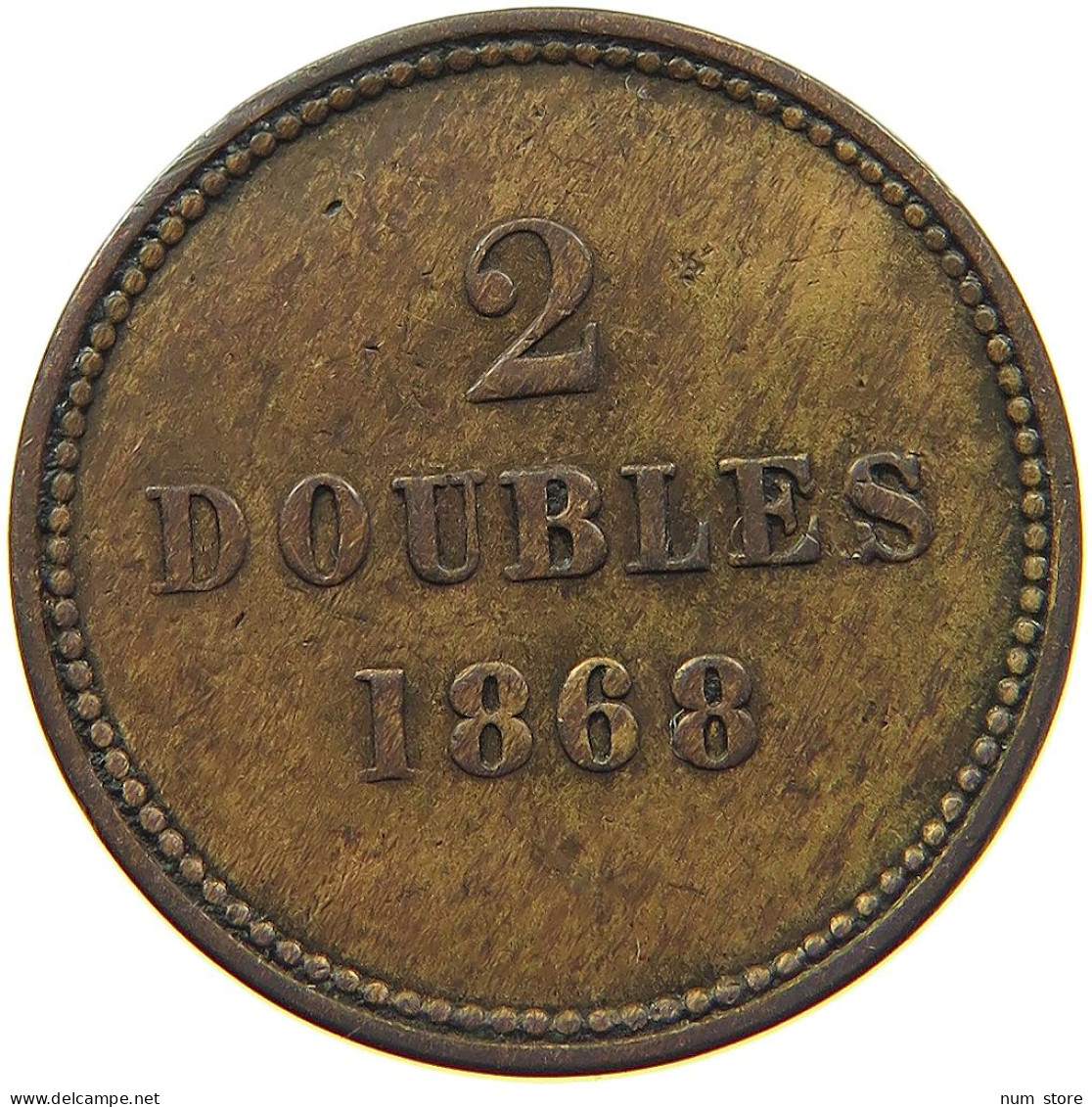 GUERNSEY 2 DOUBLES 1868  #MA 100972 - Guernesey