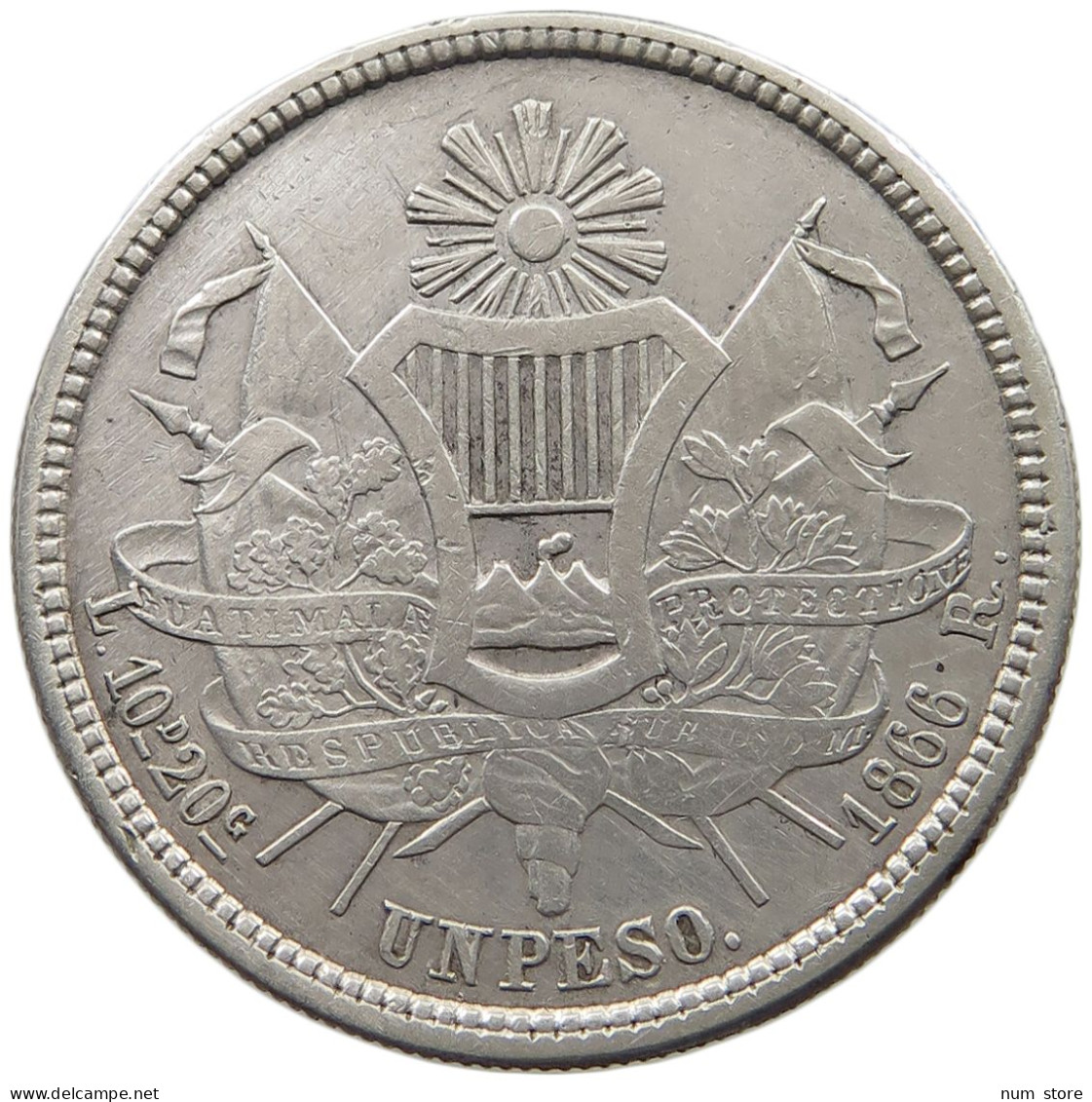 GUATEMALA PESO 1866  #MA 025396 - Guatemala