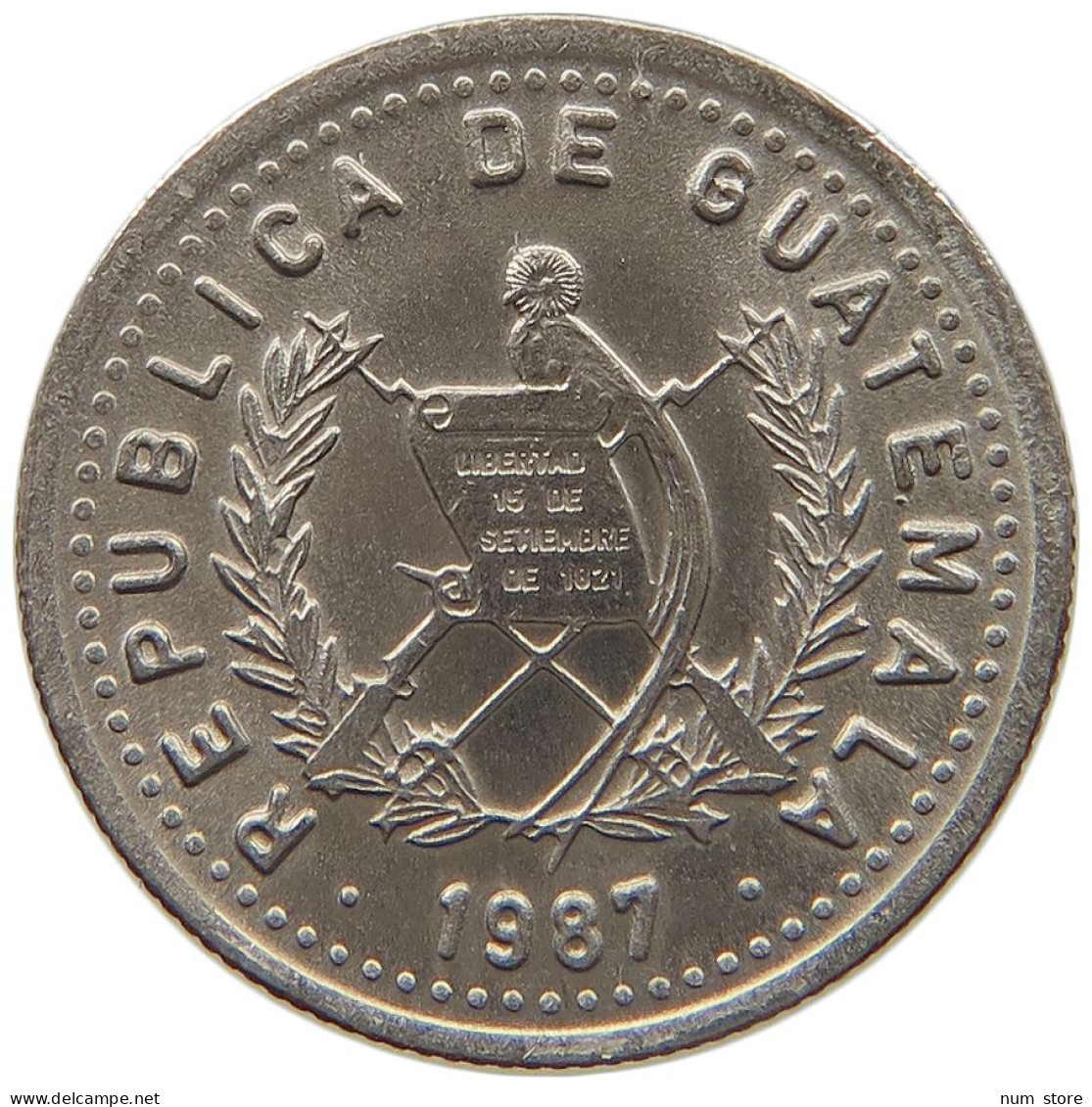 GUATEMALA 5 CENTAVOS 1987  #MA 025419 - Guatemala