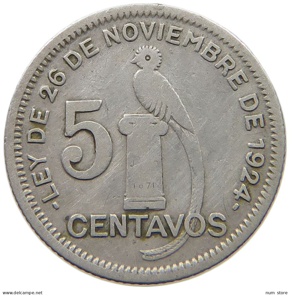 GUATEMALA 5 CENTAVOS 1929  #MA 025412 - Guatemala