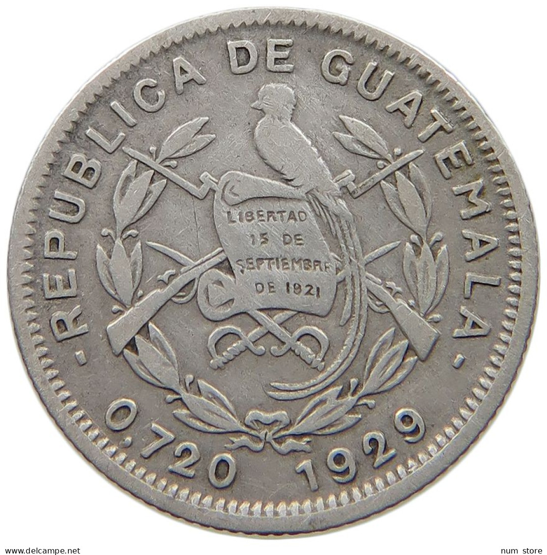 GUATEMALA 5 CENTAVOS 1929  #MA 025412 - Guatemala