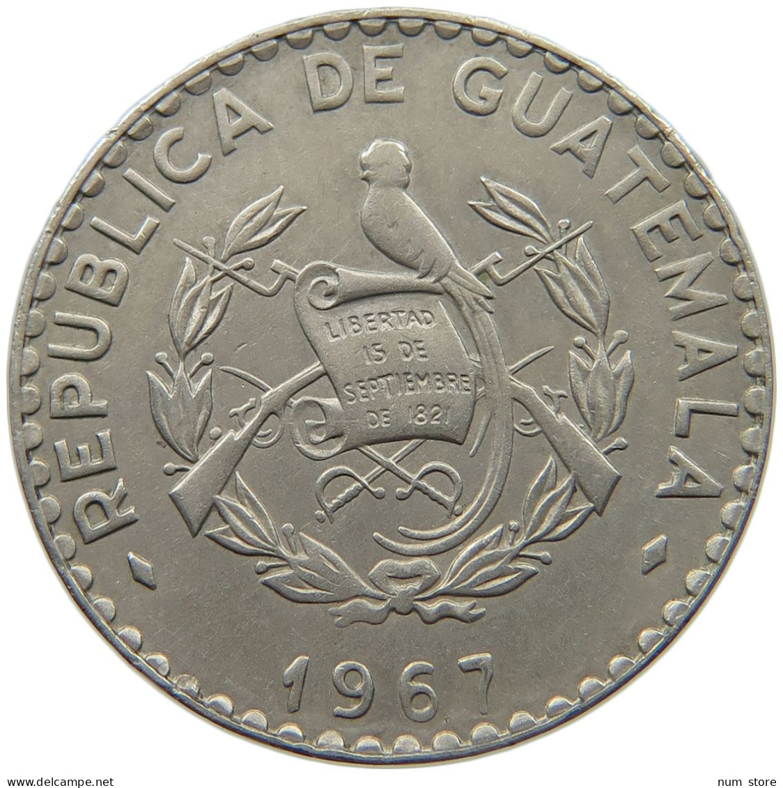 GUATEMALA 25 CENTAVOS 1967  #MA 025414 - Guatemala