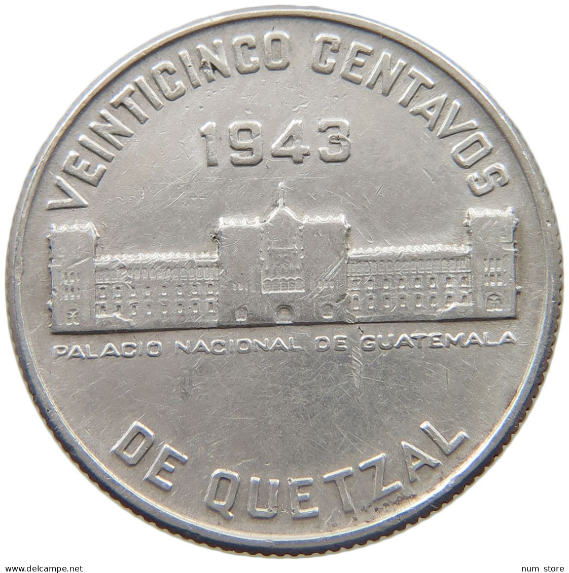 GUATEMALA 25 CENTAVOS 1943  #MA 025409 - Guatemala