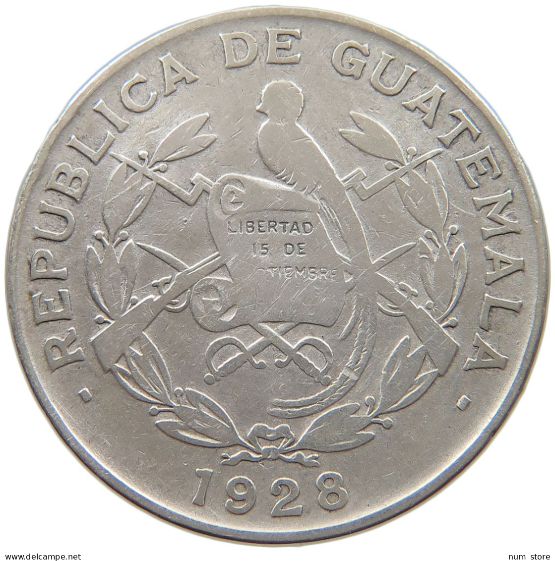 GUATEMALA 1/4 QUETZAL 1928  #MA 025927 - Guatemala