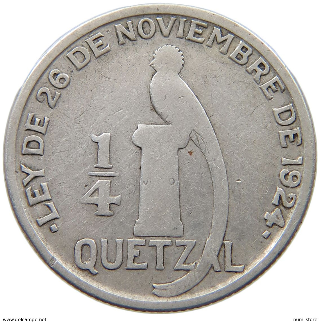 GUATEMALA 1/4 QUETZAL 1946  #MA 025410 - Guatemala
