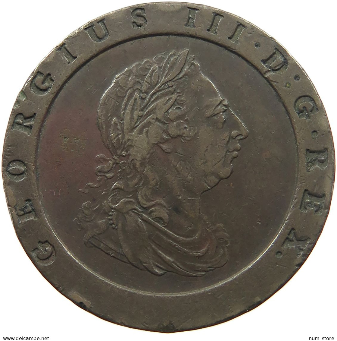 GREAT BRITAIN TWOPENCE 1797 GEORGE III. 1760-1820 CARTWHEEL #MA 023007 - D. 2 Pence