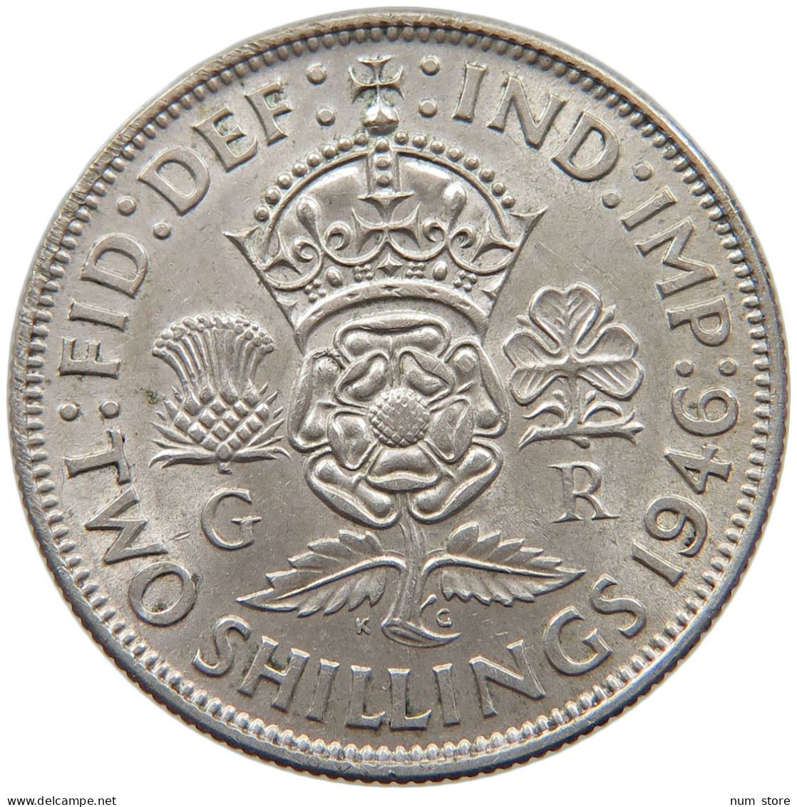 GREAT BRITAIN TWO SHILLINGS 1946 GEORGE VI. (1936-1952) #MA 021021 - J. 1 Florin / 2 Schillings