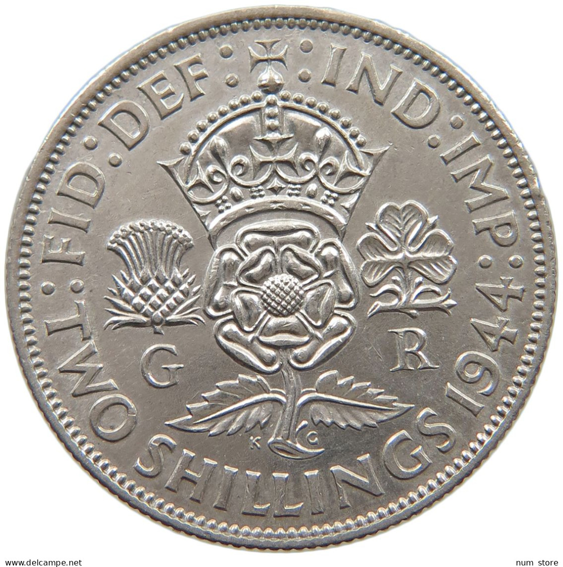 GREAT BRITAIN TWO SHILLINGS 1944 GEORGE VI. (1936-1952) #MA 021027 - J. 1 Florin / 2 Schillings