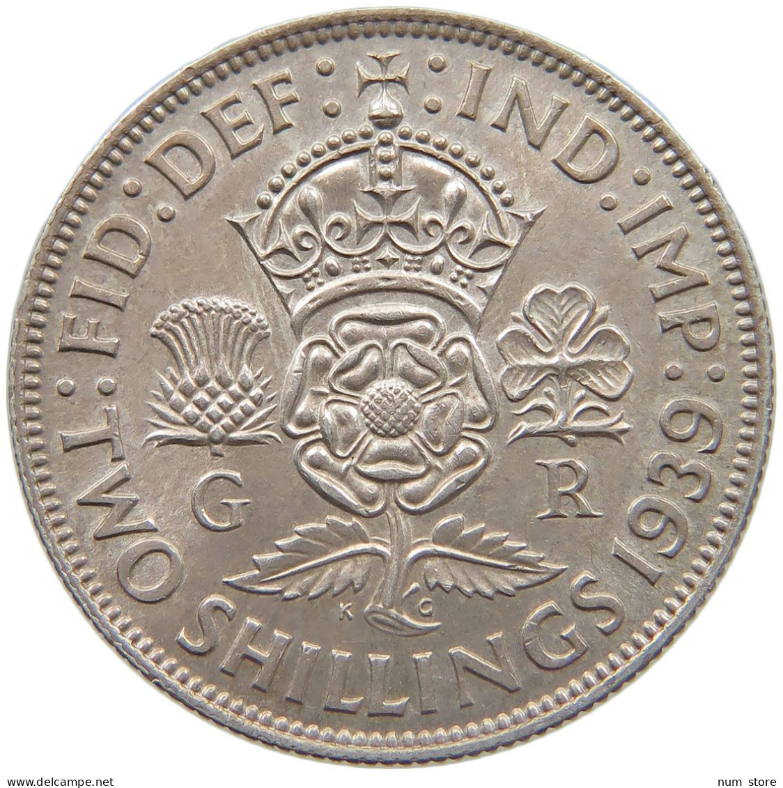 GREAT BRITAIN TWO SHILLINGS 1939 GEORGE VI. (1936-1952) #MA 023367 - J. 1 Florin / 2 Schillings