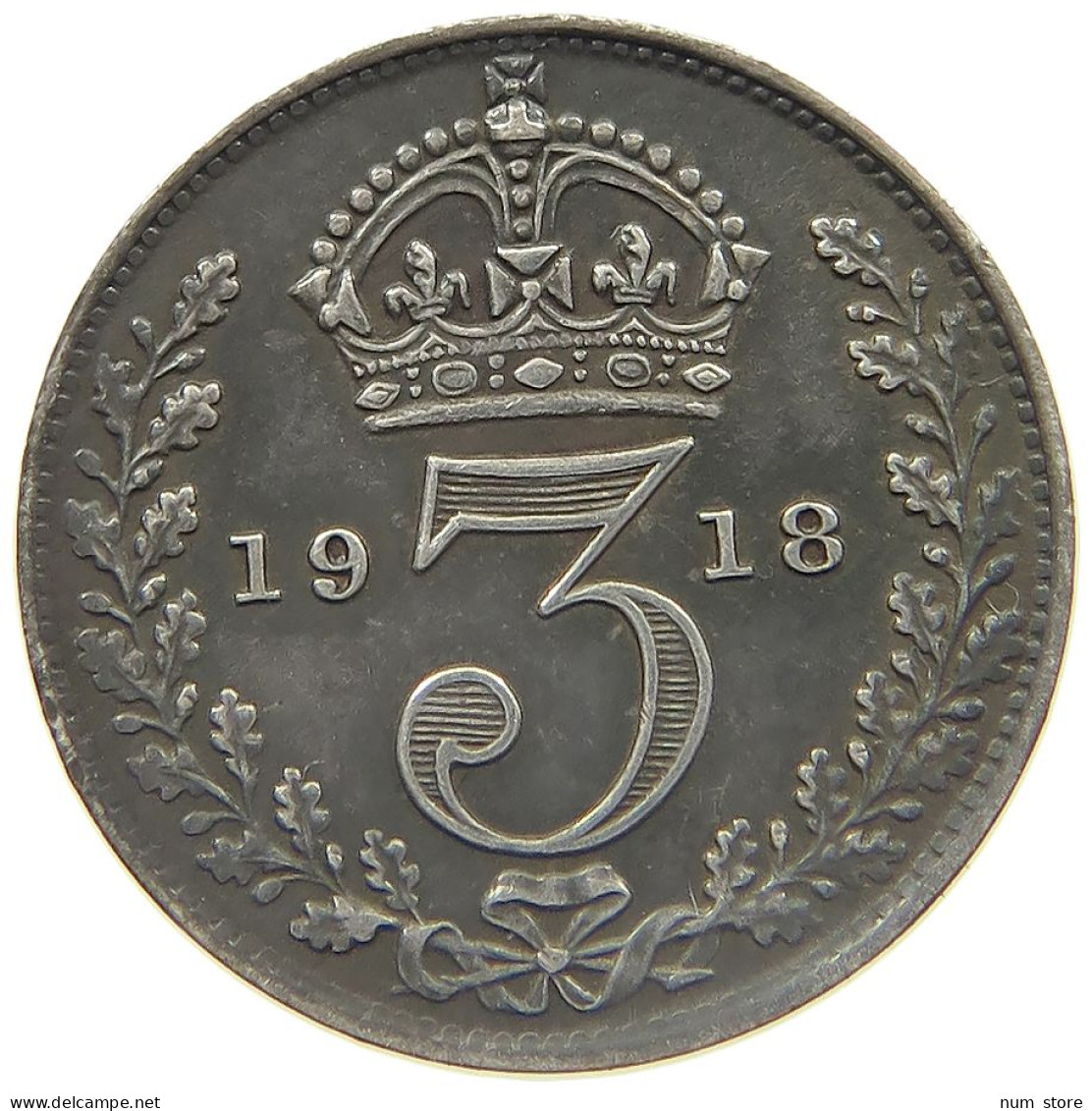GREAT BRITAIN THREEPENCE 1918 GEORGE V. (1910-1936) #MA 023048 - F. 3 Pence