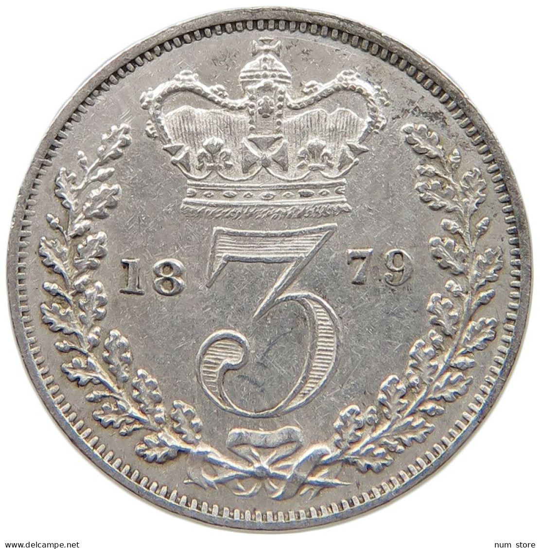 GREAT BRITAIN THREEPENCE 1879 VICTORIA 1837-1901 #MA 024824 - F. 3 Pence