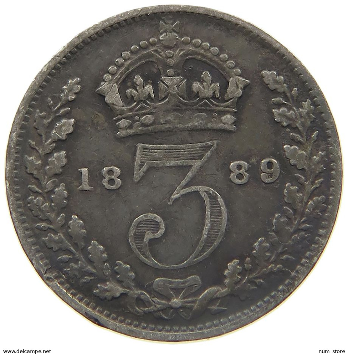 GREAT BRITAIN THREEPENCE 1889 VICTORIA 1837-1901 #MA 022961 - F. 3 Pence