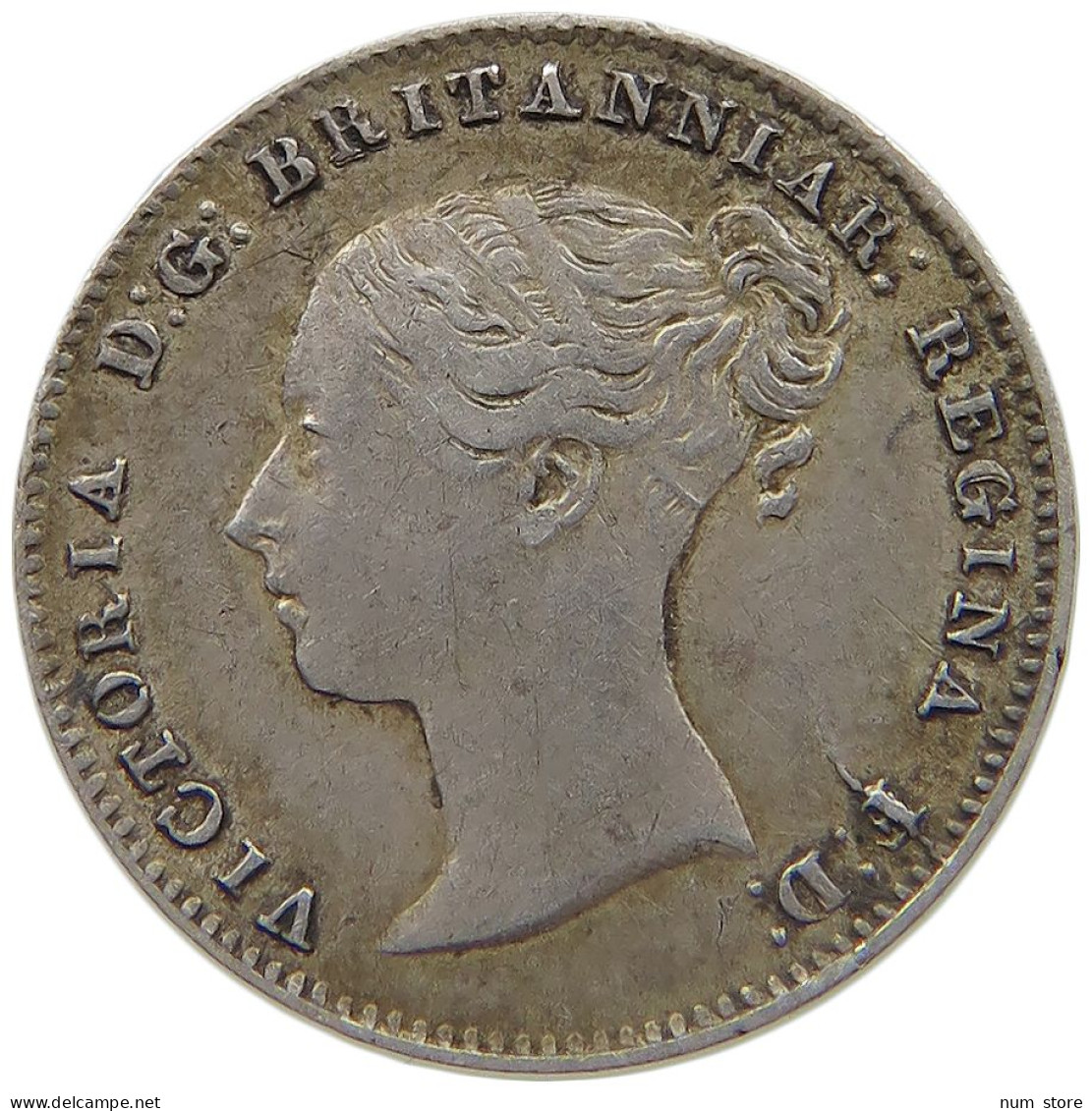 GREAT BRITAIN THREEPENCE 1859 VICTORIA 1837-1901 #MA 022953 - F. 3 Pence