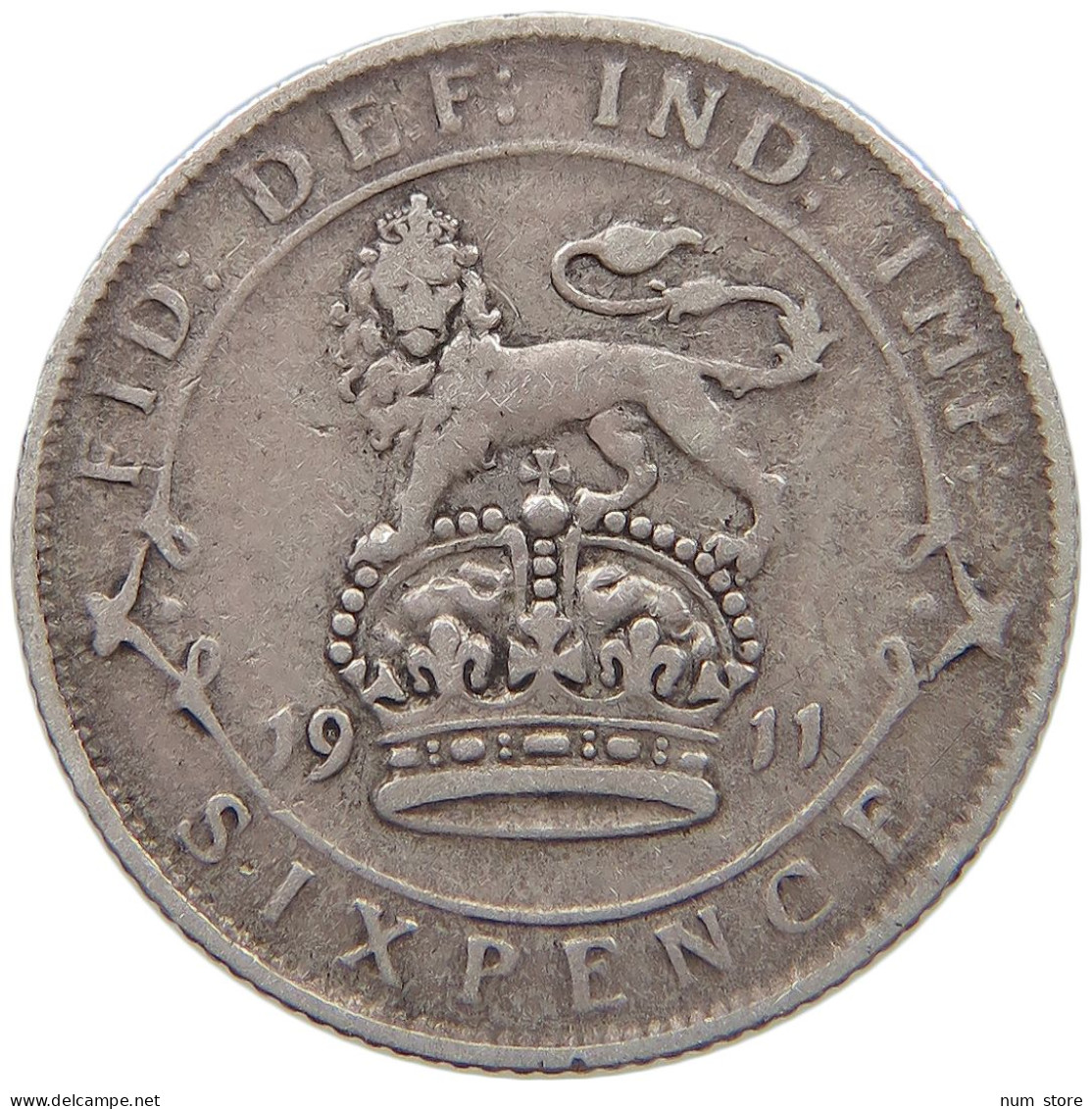 GREAT BRITAIN SIXPENCE 1911 GEORGE V. (1910-1936) #MA 023355 - H. 6 Pence