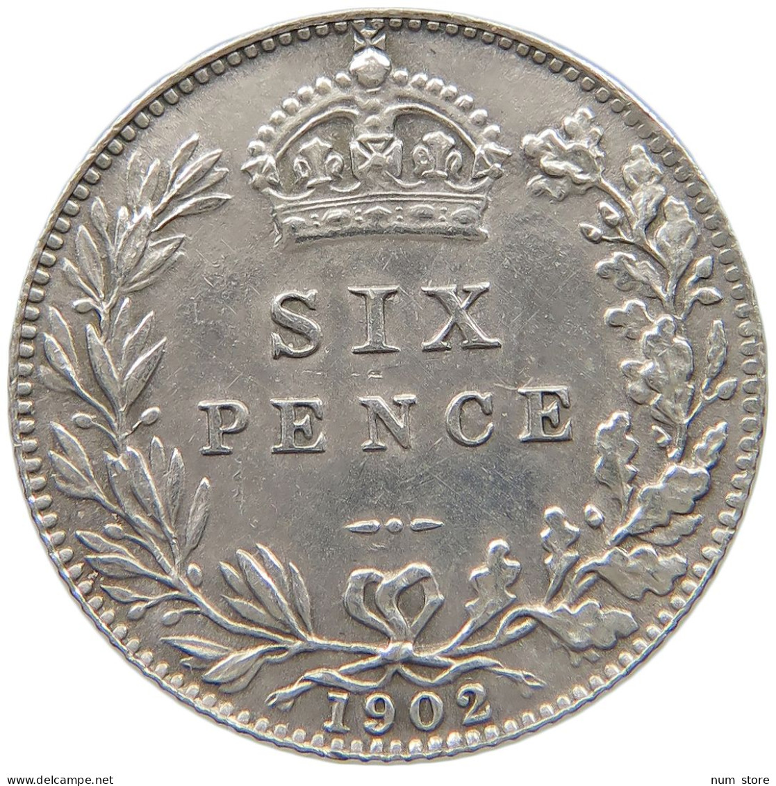 GREAT BRITAIN SIXPENCE 1902 EDWARD VII., 1901 - 1910 #MA 023056 - H. 6 Pence